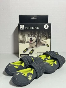 TrueLove Pet Dog Shoes All Weather Paw Protectors Neon Yellow Reflective/Size 2 - Picture 1 of 5