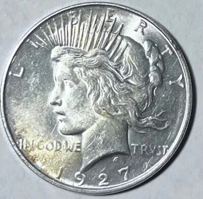 1927-D Peace Silver Dollar – Uncirculated Bright Luster – Key Date - Image 1 of 4