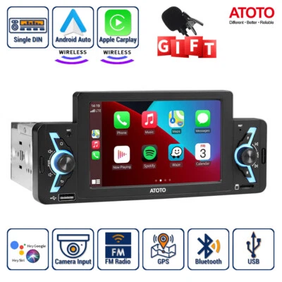 ATOTO F7WE 5 pollici Autoradio 1 Din CarPlay Senza fili e Android Auto Senza fil - Immagine 1 di 4