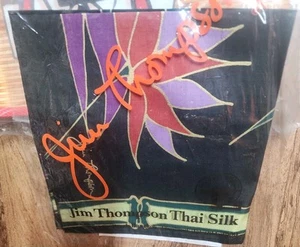 Vtg Jim Thompson Thai Silk 100% Made In Thailand Floral Design New Square 16" - Picture 1 of 8