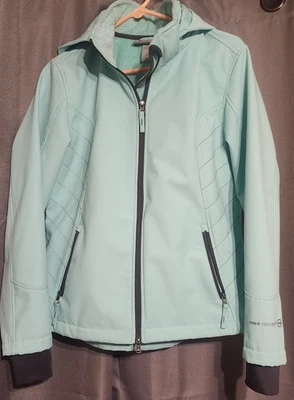 Free Country Womens Teal, softshell Jacket with removable Hood, Sz Large - Image 1 of 4