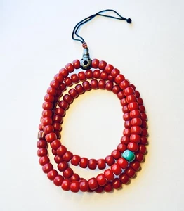 9x6mm Natural Bodhi Root 108 Bead Mala Necklace / Multi-Wrap Bracelet - Picture 1 of 5