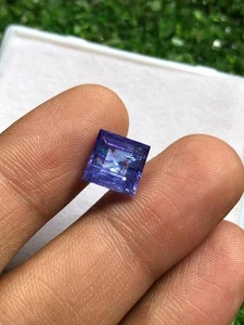 Natural Blue Tanzanite Gemstone, 9x9 mm Emerald Faceted Tanzanite For Jewelry. - Picture 1 of 6