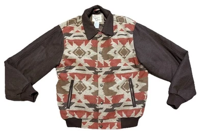 Chaqueta de botones Cripple Creek para hombre talla grande mezcla de lana diseño azteca occidental Foto 1 de 4