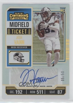 2023 Panini Contenders Variation Midfield Ticket /50 Josh Vann Rookie Auto RC - Image 1 of 2