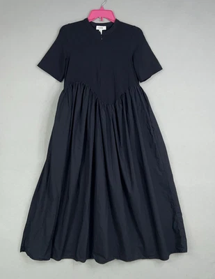 COS Dress Womens XS Maxi Pockets Minimalist Asymmetric Waist Pleated Volume - Image 1 of 4