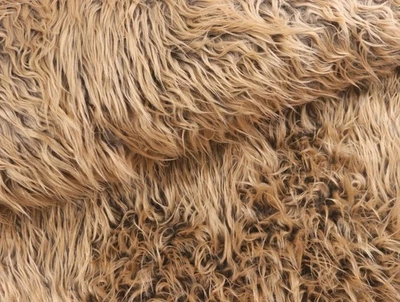 FELL Fellimitat Curly Krampusfell lang lockig COGNAC/BRAUN 27,98EUR /m - Bild 1 von 2