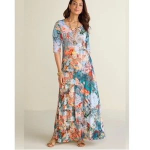 Maxi Vestido Suave Surroundings Nanette Grande Acuarela Estampado Floral Manga 3/4 - Imagen 1 de 6