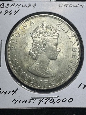 ** BERMUDAS 1964, CORONA PLATA... TIPO AÑO ** Foto 1 de 2