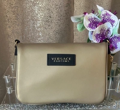 Versace Fragrance Gold Clutch Shoulder Crossbody Handbag Purse Pouch Bag New - Image 1 of 4