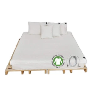 Sábana bajera marca para cama algodón orgánico plateado con conexión a tierra co... - Imagen 1 de 7