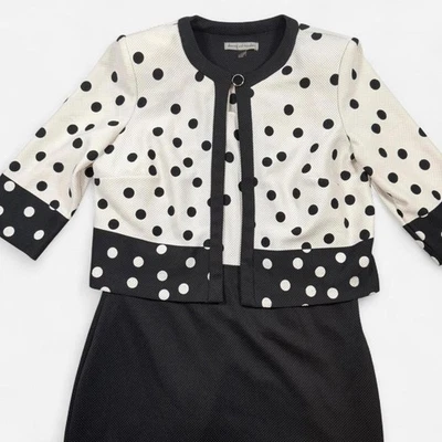 Danny & Nicole Polka Dot 2-Piece Dress Set 14 | Vintage 80s/90s Style - Image 1 of 4