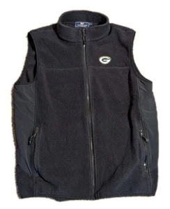 Vineyard Vines Green Bay Packers Fleeceweste Herren groß durchgehender Reißverschluss Taschen schwarz - Bild 1 von 6