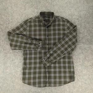 Banana Republic Shirt Mens Medium Green Gray Plaid Luxe Flannel Slim Fit Casual - Picture 1 of 8