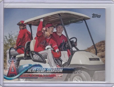 Shohei Ohtani Trout Topps 2018 actualización novato estrellato #158 - cantidad de los Dodgers Foto 1 de 2
