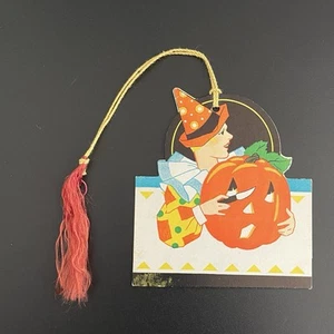 True Vintage Halloween Tally Score Card Scared JOL  and Harlequin Lady - Picture 1 of 6