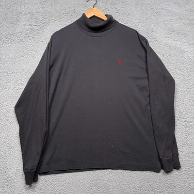 Polo Ralph Lauren 高领衬衫男式大号黑色红色小马刺绣美国 — 第 1/4 张图片