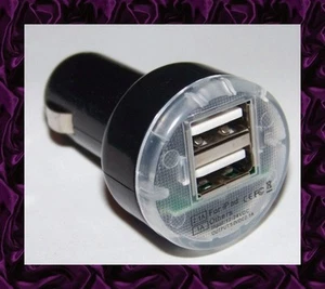 ★★★ Mini CHARGEUR Voiture 2 USB Pour ASUS TF101 / TF201 / Slider SL101 ★★★ NOIR - Imagen 1 de 1