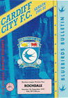 Cardiff City V Rochdale 7 Sep 1991 Football Programme
