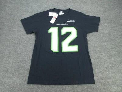 Seattle Seahawks Shirt Mens Medium Black NFL 12 Fan Short Sleeve Tee Adult M NEW - Image 1 of 4