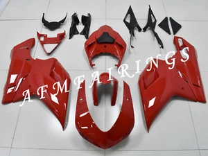 Solid Red ABS Injection Mold Bodywork Fairing Kit for Ducati 848/1098/1198 07-12 - Picture 1 of 7
