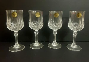 LONGCHAMP -Set Of 4 Cristal D'Arques 24% Lead Crystal Wine Glasses 7 1/2 oz (T4) - Picture 1 of 7