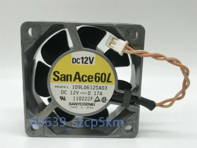 Sanyo SANYO 109L0612S403 6025 12V 0.17A 60X60X25MM 2pin Double Ball Cooling Fan - Image 1 of 3