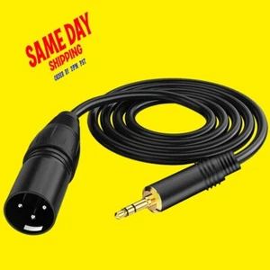 Black 3.5 Mm Aux To XLR Male Mixer Cable Audio Mic Lead Fit Microphone Cord Wire - Picture 1 of 8