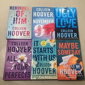 Colleen Hoover Book Lot Of 6 PB Starts with us/Number 9/ugly love Etc - Foto 1 di 3