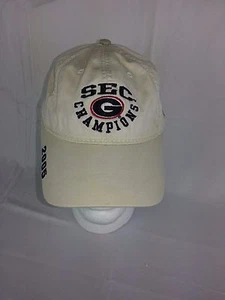 Georgia Bulldogs 2005 SEC Champions NCAA Fútbol Beige El Juego Gorra Sombrero - Imagen 1 de 5