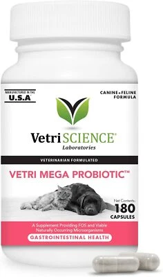 VetriScience Laboratories - Vetri Mega Probiótico para Perros y Gatos (180 Cápsulas) Foto 1 de 4