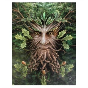 OAK KING GREEN MAN SMALL CANVAS ART PRINT ANNE STOKES GOTHIC PAGAN SPRING JACK - Picture 1 of 2