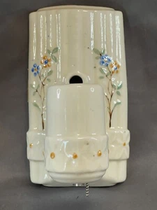 VINTAGE BATHROOM PORCELAIN LIGHT FIXTURE FLORAL HAND PAINTED - Picture 1 of 23