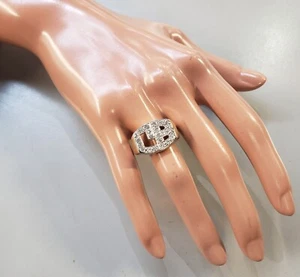 Unisex 14KYG Gold Ring "CB" Initials 22 Diamonds 8.3 grams Size 9-1/4 REDUCED! - Picture 1 of 24