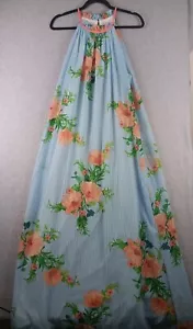 Vestido Chetta B Mujer Talla 16 Rayas Floral Tirantes Gasa Maxi Colorido Crucero - Imagen 1 de 6