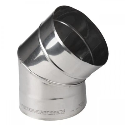 Stainless Steel Flue Liner Elbow 45 Degree Chimney Pipe Bend Multi Fuel Stoves - Image 1 of 3