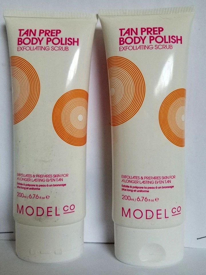 Paquete de 2 esmaltes corporales Model Co Tan Prep 200 ml exfoliante exfoliante para cuerpo 6,76 oz Foto 1 de 3