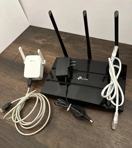 TP-Link AC1750 Wireless Dual Band Gigabit Router Archer A7 w power LAN &Extender - Picture 1 of 12