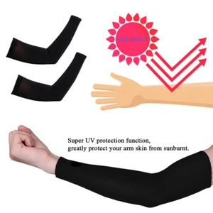 UV Sun Protection Arm Sleeves for Men & Women Cooling Cycling Sports Arm Sleeve - Picture 1 of 15