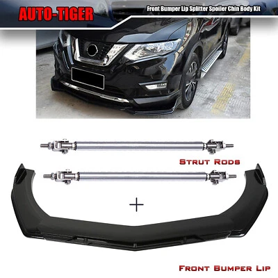 Kit de alerón divisor de parachoques delantero negro brillante para Nissan Lancer Foto 1 de 4