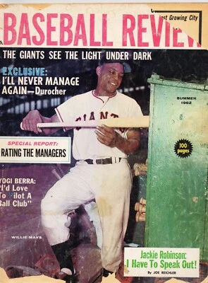 Vintage Baseball Review Willie Mays Summer 1962 Baseball MLB Magazine 100 Pages - Image 1 of 2