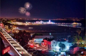 Photograph of Santa Monica Beach and Santa Monica Pier, PCH Night - California - Picture 1 of 1