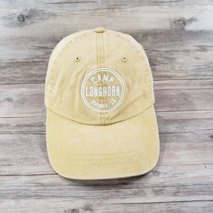 Camp Longhorn Hat Cap Strap Back Fahrenheit Yellow Cotton Adjustable Burnett TX - Picture 1 of 7