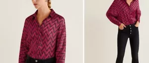 Camisa con estampado geométrico Mango - talla pequeña - Imagen 1 de 2
