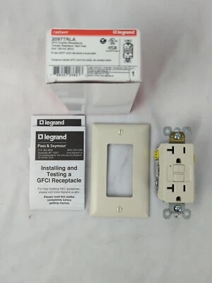 Legrand Pass Seymour 2097TRLA Duplex 20A Self Test GFCI Light Almond New In Box  - Image 1 of 4