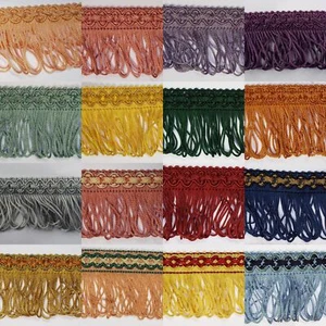 14 COLOUR 45mm Loop Fringe Chain Braid Curtain Lampshade Edging Trim 1 2 4m+ 162 - Picture 1 of 31