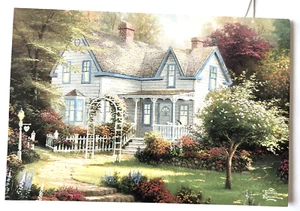 Grußkarte Thomas Kinkade Blanko mit Bibelvers Zuhause ist wo das Herz ist - Bild 1 von 3