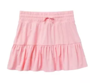Justice Girls Pink Skirt Tiered Built In Shorts Elastic Waist Pull On Size 7/8 - Picture 1 of 10