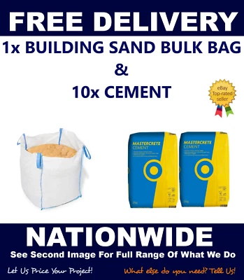Building Sand Bulk Jumbo Bag & 10 Cement BULK DEAL - DELIVERY NATIONWIDE - Image 1 of 4