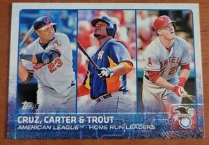 2015 Topps #285 AL Home Run Leaders Mike Trout / Nelson Cruz / Chris Carter - Picture 1 of 2
